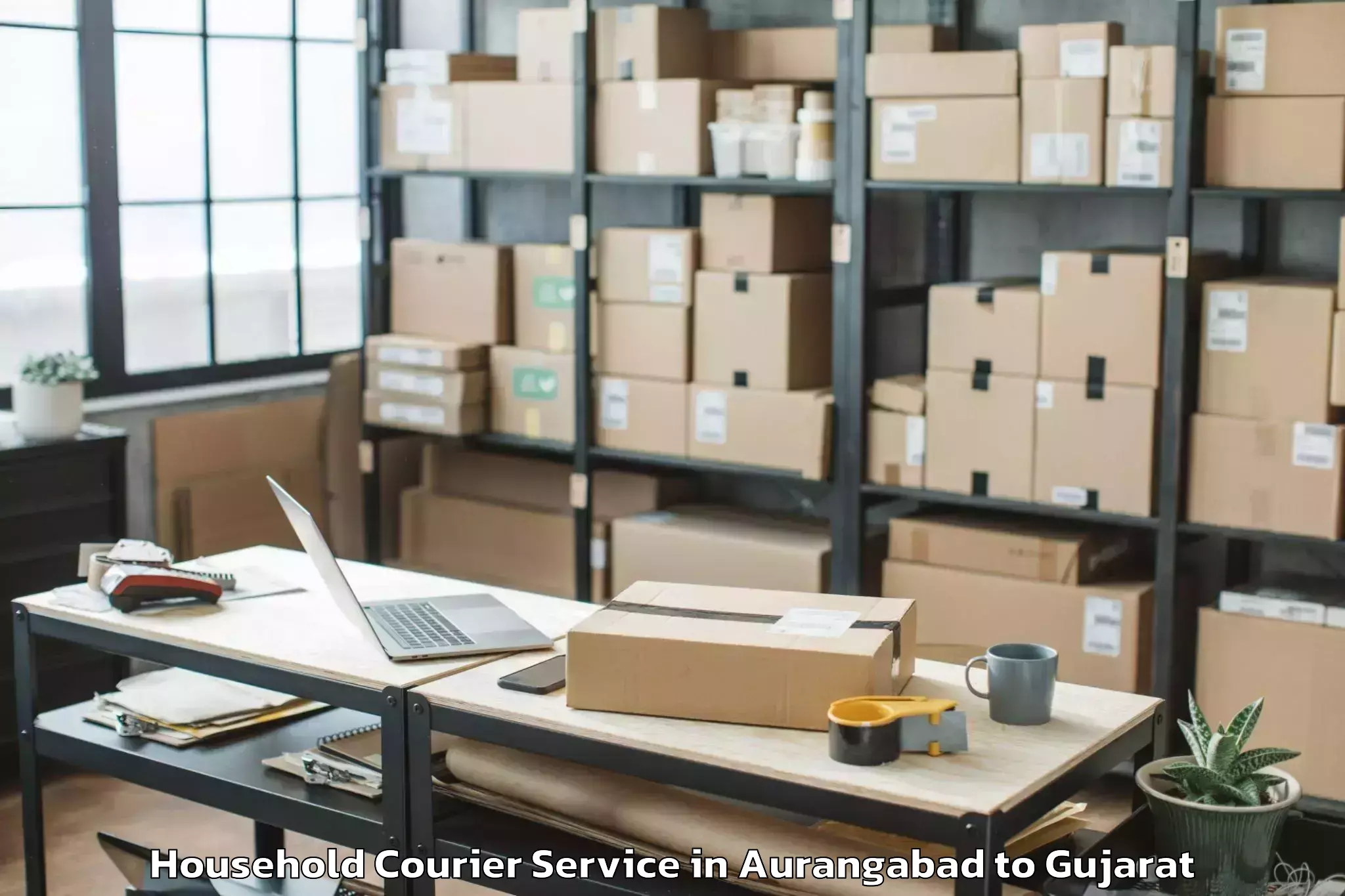 Quality Aurangabad to Dhuvaran Household Courier